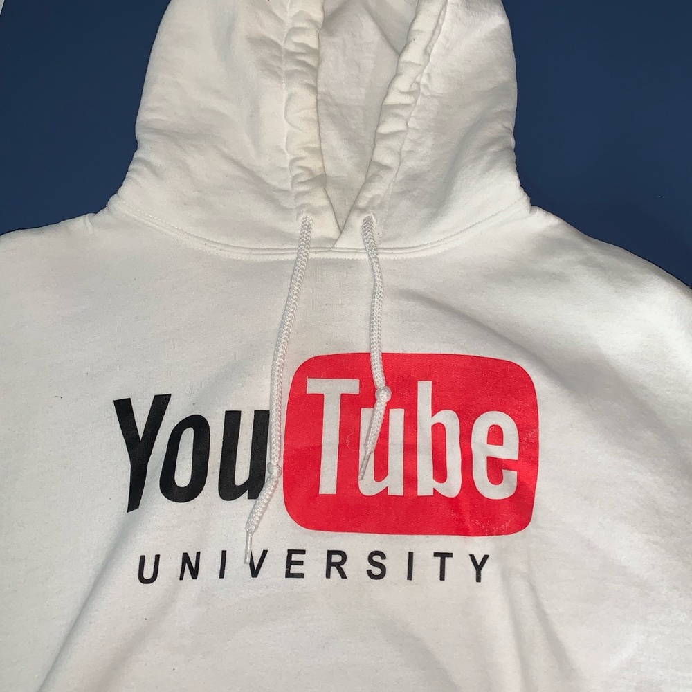 White YouTube University hoodie